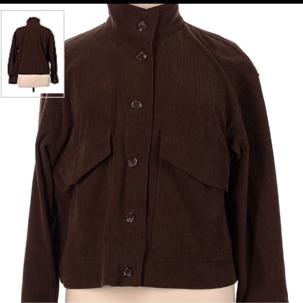 Avec Les filles cropped corduroy button close jacket size large